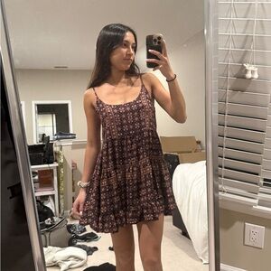 Brandy Melville Black and Brown Mini Dress